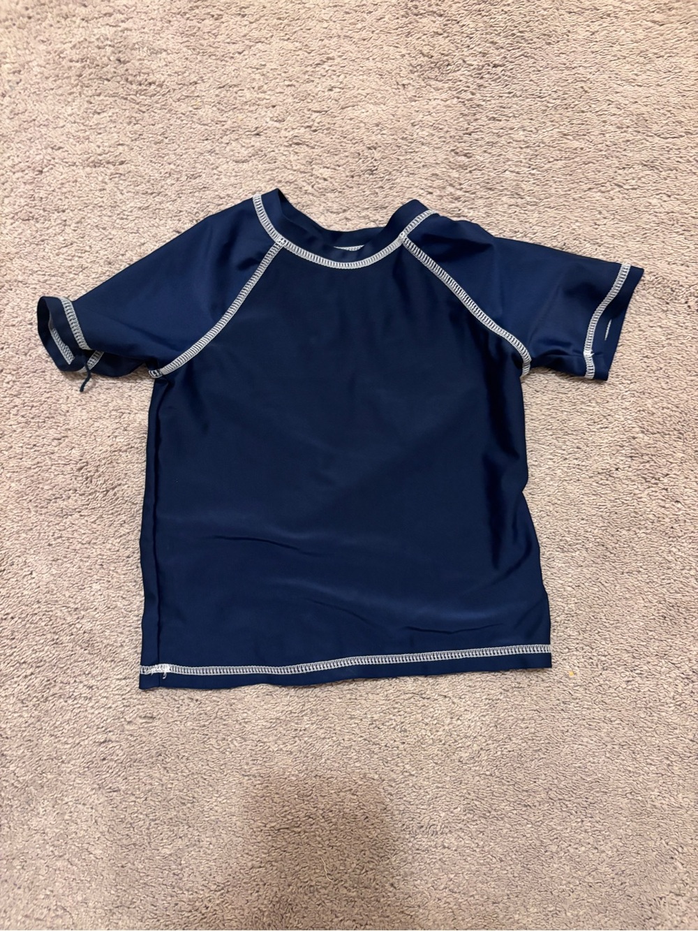 Kids Navy Short-Sleeve Rash Guard Swim Shirt